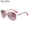 Sunglasses for women, popular style, metal frame, two-tone, model 8071, suitable for driving, with gradient lenses and polarized filters