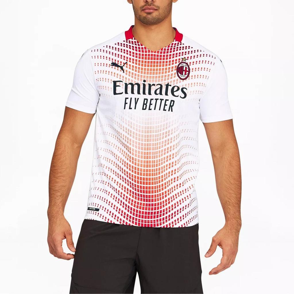 Puma Футболка-реплика Ac Milan 21/22 Away с буквенным принтом, V-образным вырезом и коротким рукавом, мужская футболка, белая 757278-02