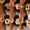 Fashion Versatile Fan Irregular Stud Earrings Women's Alloy Conch Folded Earrings Earrings