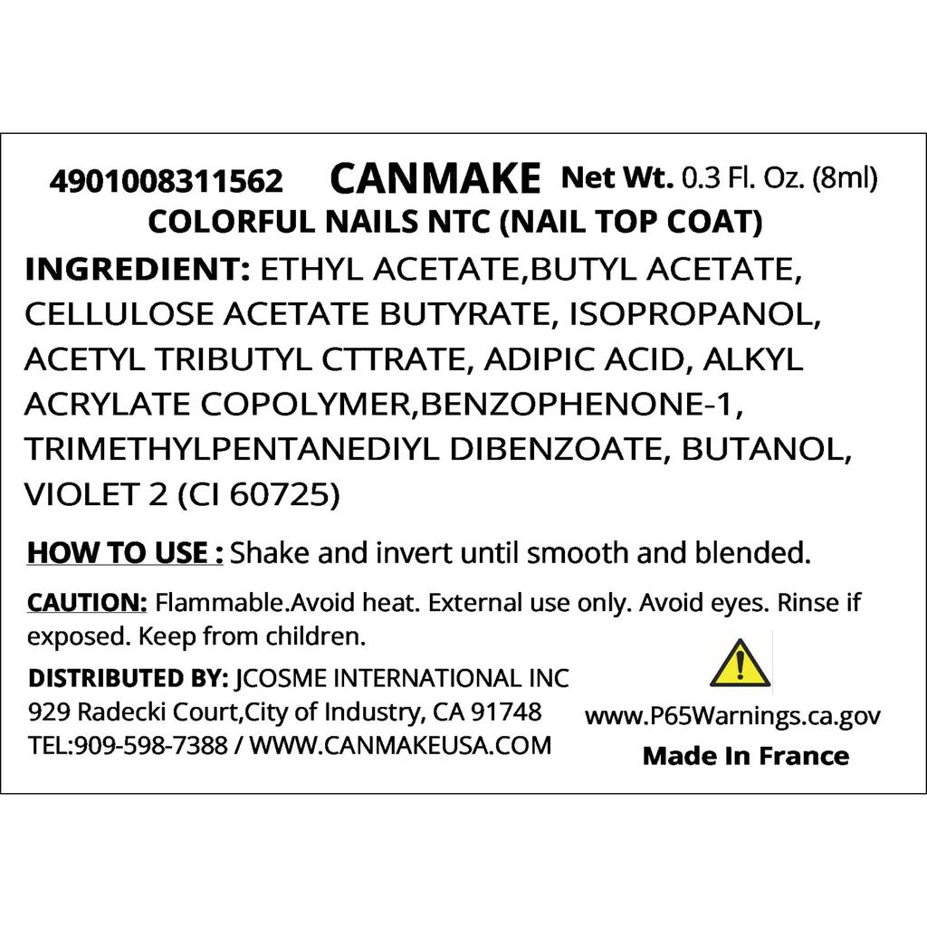Canmake Colorful Nails NTC Top Coat 8ml