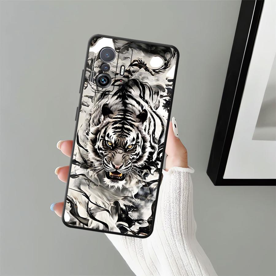 Крутая серебристая тигровая funda чехол для телефона для Xiaomi Mi 11T 12T Pro 12 10T 13 Lite 14 12X 11