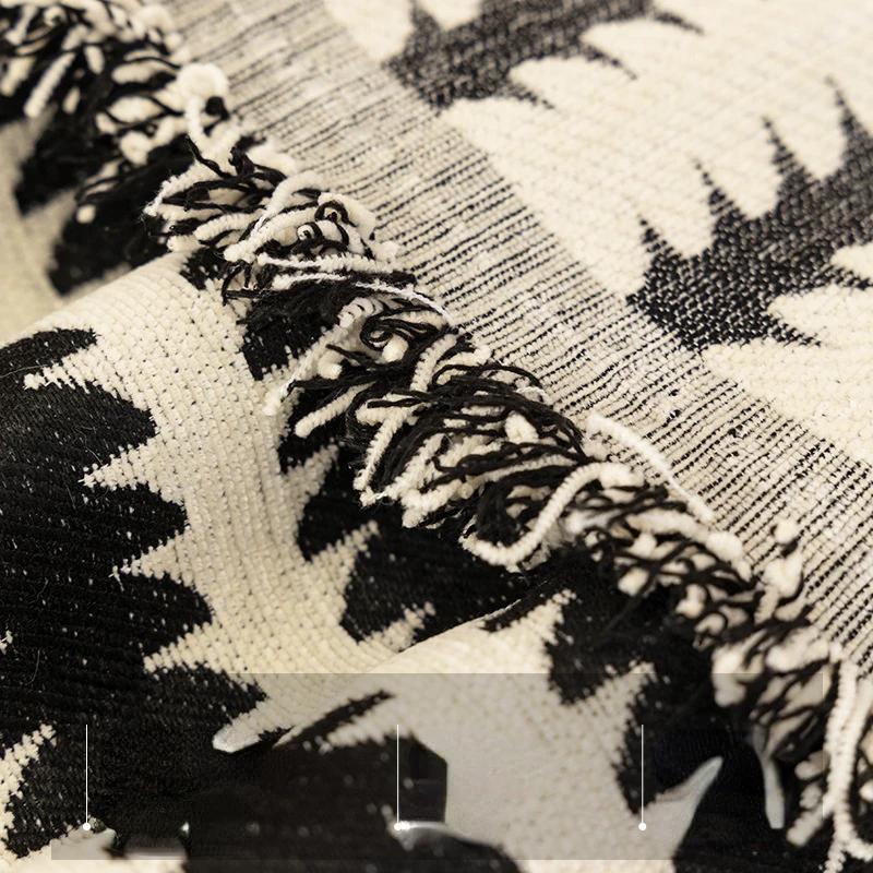 Chenille Fabric Sofa Blanket Nordic Style Universal Throw Blankets with Tassel for Living Room Four Seasons Couch Protector