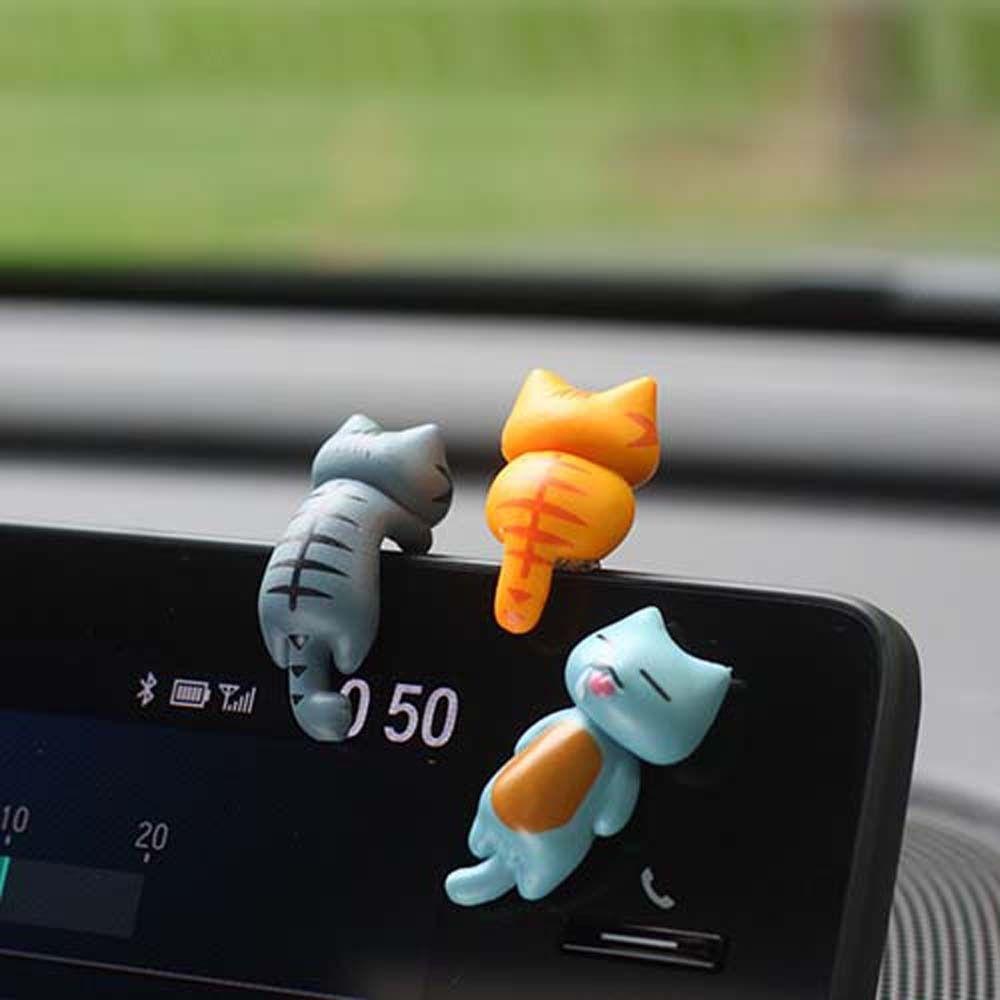 Computer Decoration Cat Figurines Micro Landscape Car Dashboard Ornament  Auto Interior