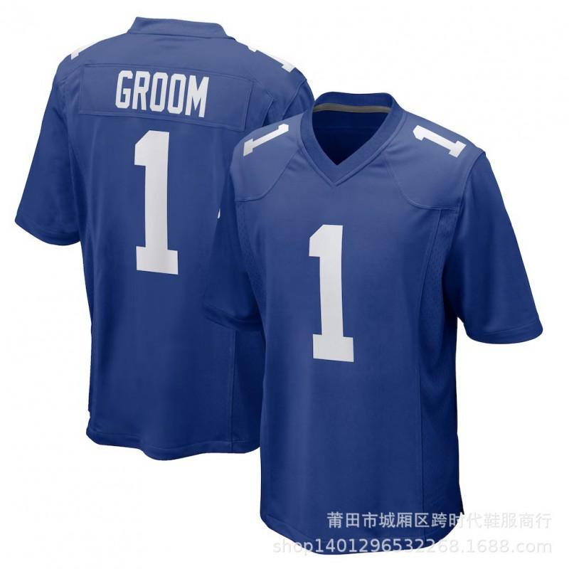 NFL New York Giants Custom Embroidered Football Jersey Men Fans - Jones 8 Barkley 26 Numbers 1 56 44