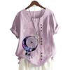 Women's Fashionable Round Neck Short Sleeve Top with Popular Floral Pattern in 11 Colors