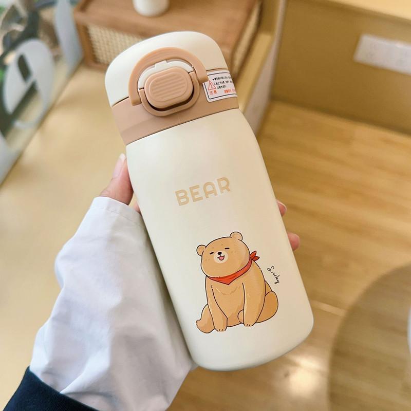 350 мл/500 мл мультяшный двойной термос из нержавеющей стали с трубочкой портативный милый детский студенческий термос кружка дорожный стакан