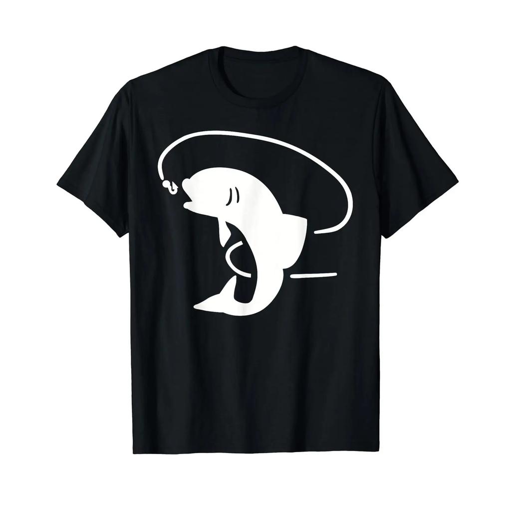 Fish On Hook T Shirt Vintage Washed Stylish Unisex Versatile Breathable Soft Casual Fashion Graphic Designer Clothes