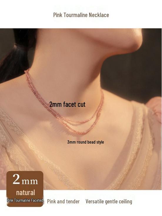 Изысканный браслет из розового турмалина ручной работы для женщин - Натуральные кристальные украшения с бусинами