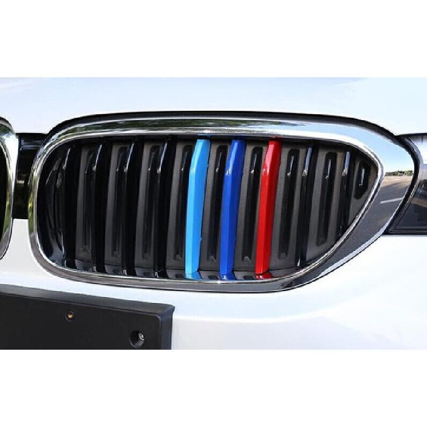 For BMW 5 Series 2018- ABS 3-Colors Front Bumper Mesh Grill Grille Strip 3X