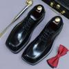 Luxury Mens Business Genuine Leather Shoes Fashion Wedding Oxfords Lace-up Pointed Toe Black Derby Dress Shoes