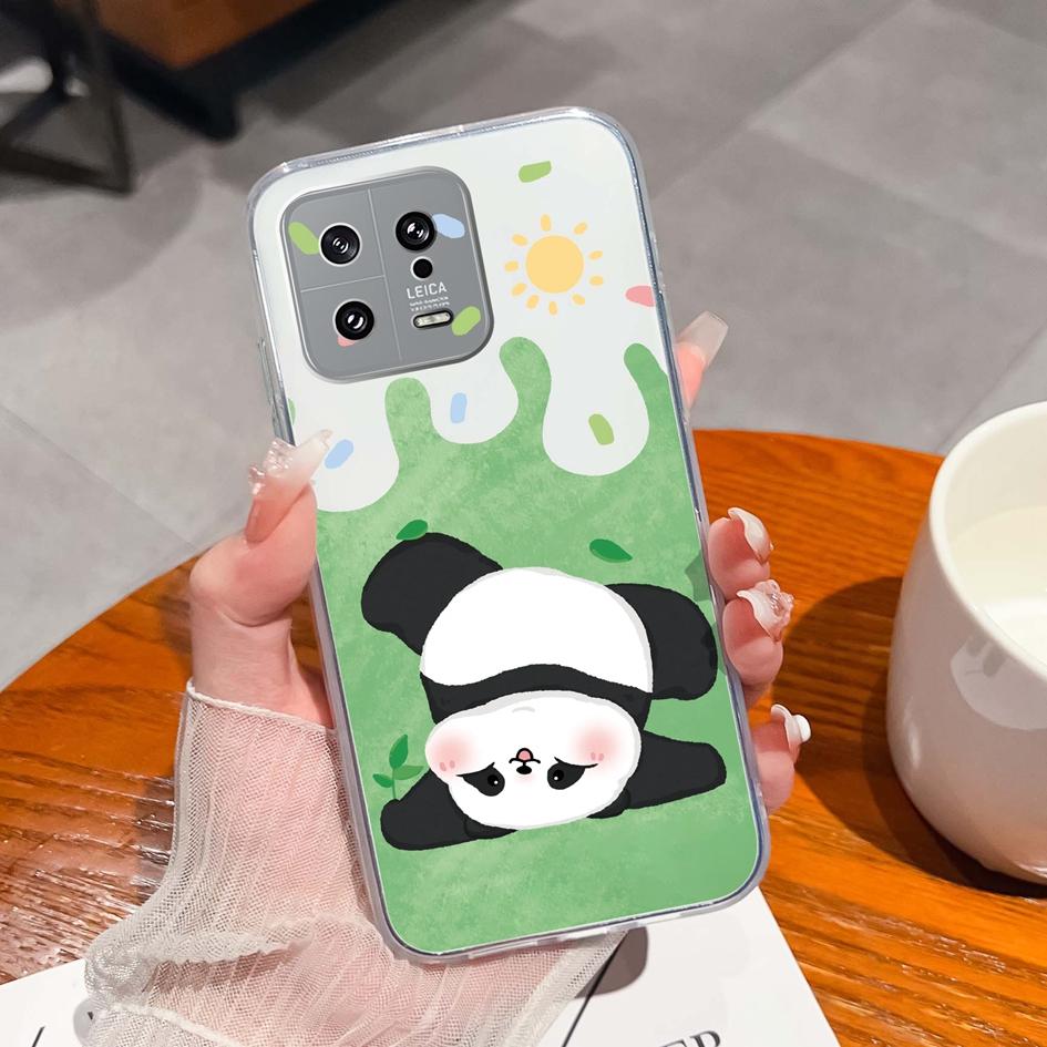 Для Xiaomi 13 14 12 12S 12T 12X Ultra Lite Poco M7 X7 Pro чехол для телефона милый мультяшный рисунок животного прозрачный силиконовый защитный чехол для Xiaomi Capa