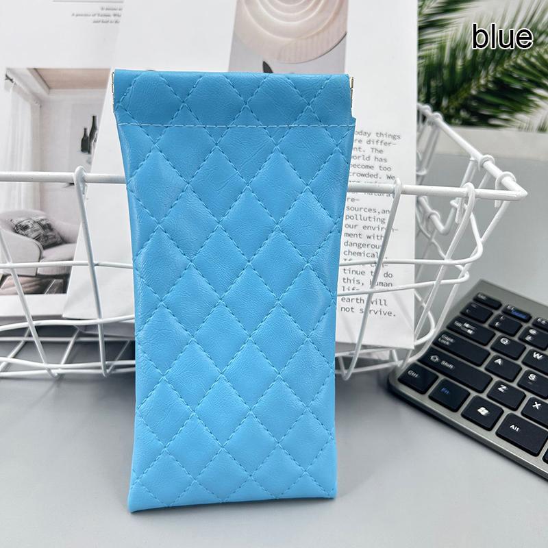1PC Candy Color PU Leather Sunglasses Bag Women Men Glasses Case Wallet Storege Cases Portable Waterproof Glasses Storege Bags