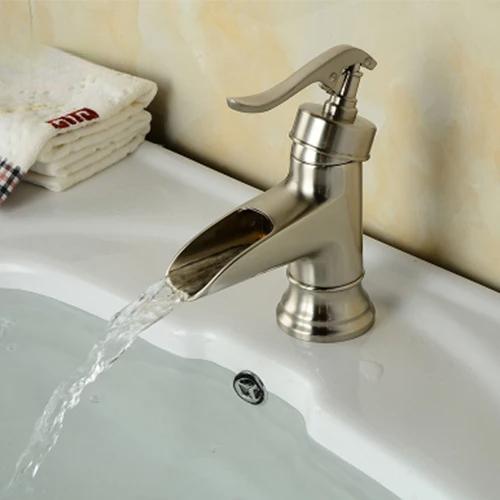 Смесители для раковины, античный латунный водопад, смеситель для раковины в ванной, однорычажный смеситель для раковины, водопроводный кран, краны для туалета