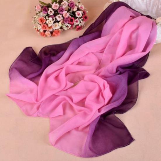 Silk Scarf Light Weight Practical Portable Women Chiffon Scarves for Daily Wear