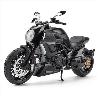 Масштаб 1/12 Ducati Diavel Carbon Red, литые под давлением автомобили, коллекционные модели мотоциклов для хобби, игрушки со звуком и светом для детей и взрослых, подарок на день рождения