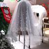 130см Жемчуг Тюль Свадебная фата Винтажная Свадебная фата Элегантная Длина до талии Каскадная фата Свадебное платье