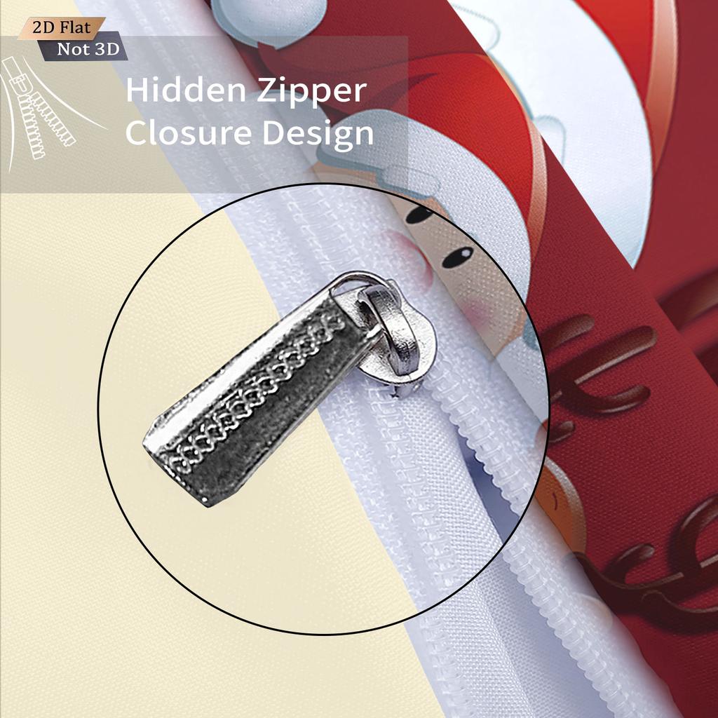 3pcs Merry Christmas Santa Claus Gold Printed Quilt Set Multi Size Dormitory Bedding Holiday Decoration Machine Washable