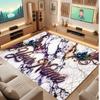 Abstract Geometric Theme Crystal Velvet Floor Rug Personalized Custom Name Text Warm Carpet Home Decoration