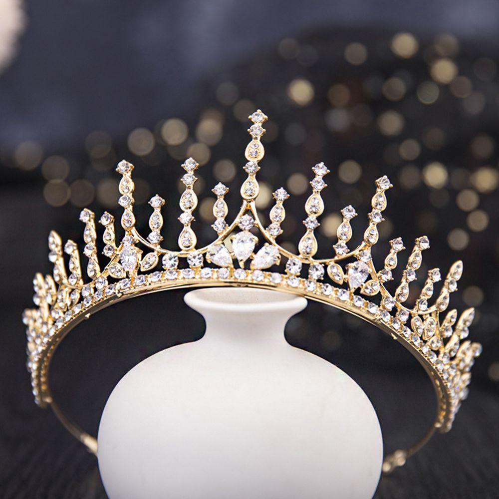 Fashion Zinc Zinc Alloy Headwear Headband Princess Tiaras Rhinestone Hair Hoop Wedding Jewelry Bridal Crowns