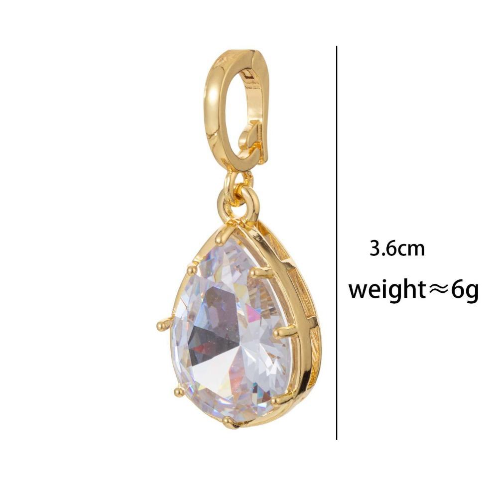 Necklace DIY Necklace Pendant High Permeability Geometric Zircon Pendant Hypoallergenic Nickel Free Elliptical Waterdrop Pendant