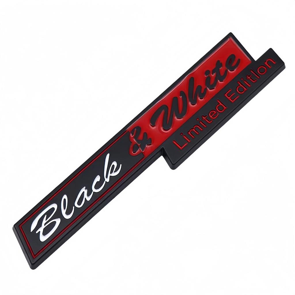 3D Metal Limited Edition Black&White Logo Badge Sticker Side Fender Rear Trunk Emblem Decal