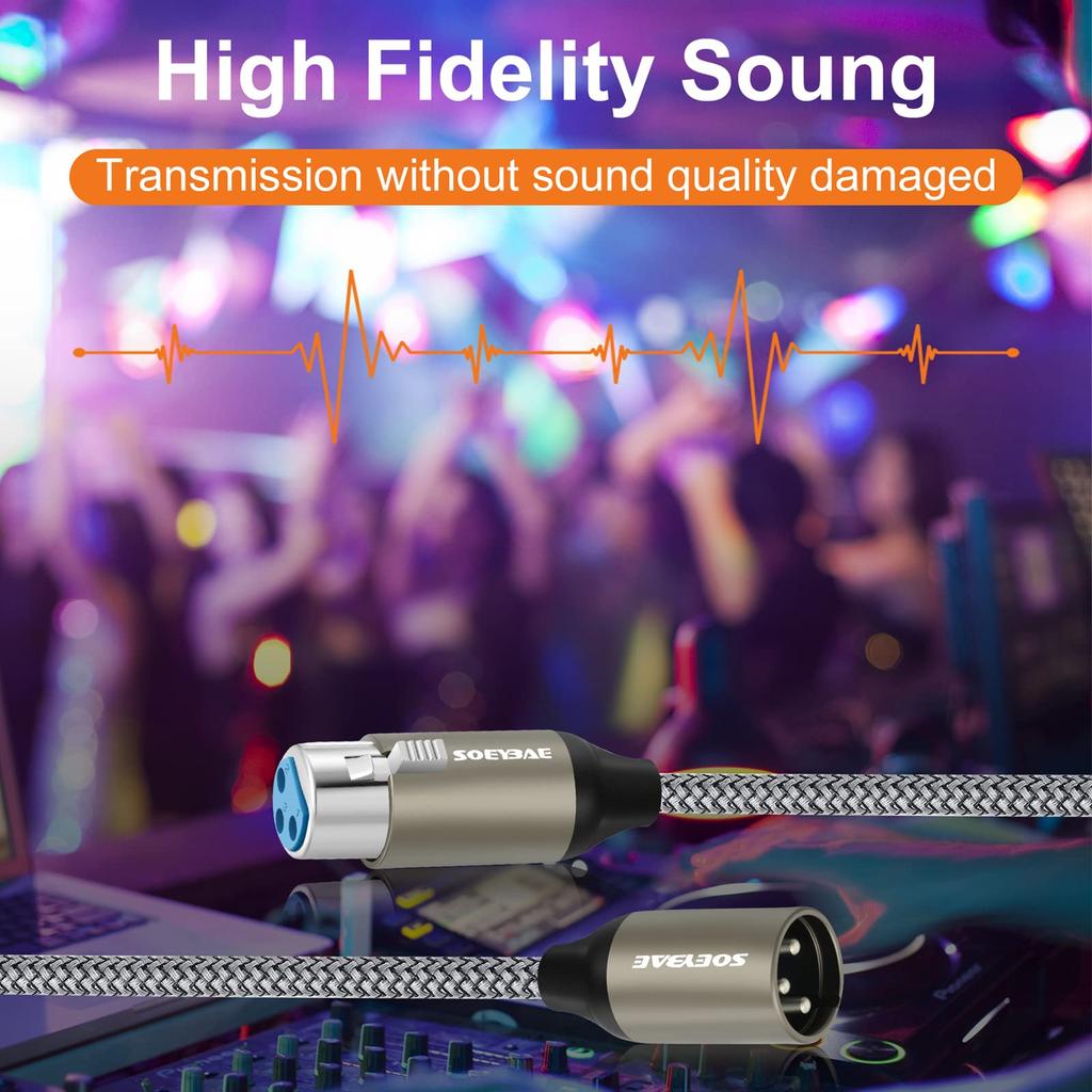 SOEYBAE 5M Male to Female XLR Microphone Cable, Canon Cable, Microphone Cord, XLR Balanced Connection, Compatible with AV Amplifiers, Speakers, and