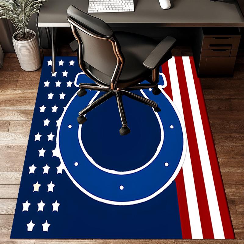 Indianapolis Colts Logo Rug Game Carpet, Floor Mat for Bedroom Living Room Entryway Rug, Home Decor Idea Gift for Christmas birthday