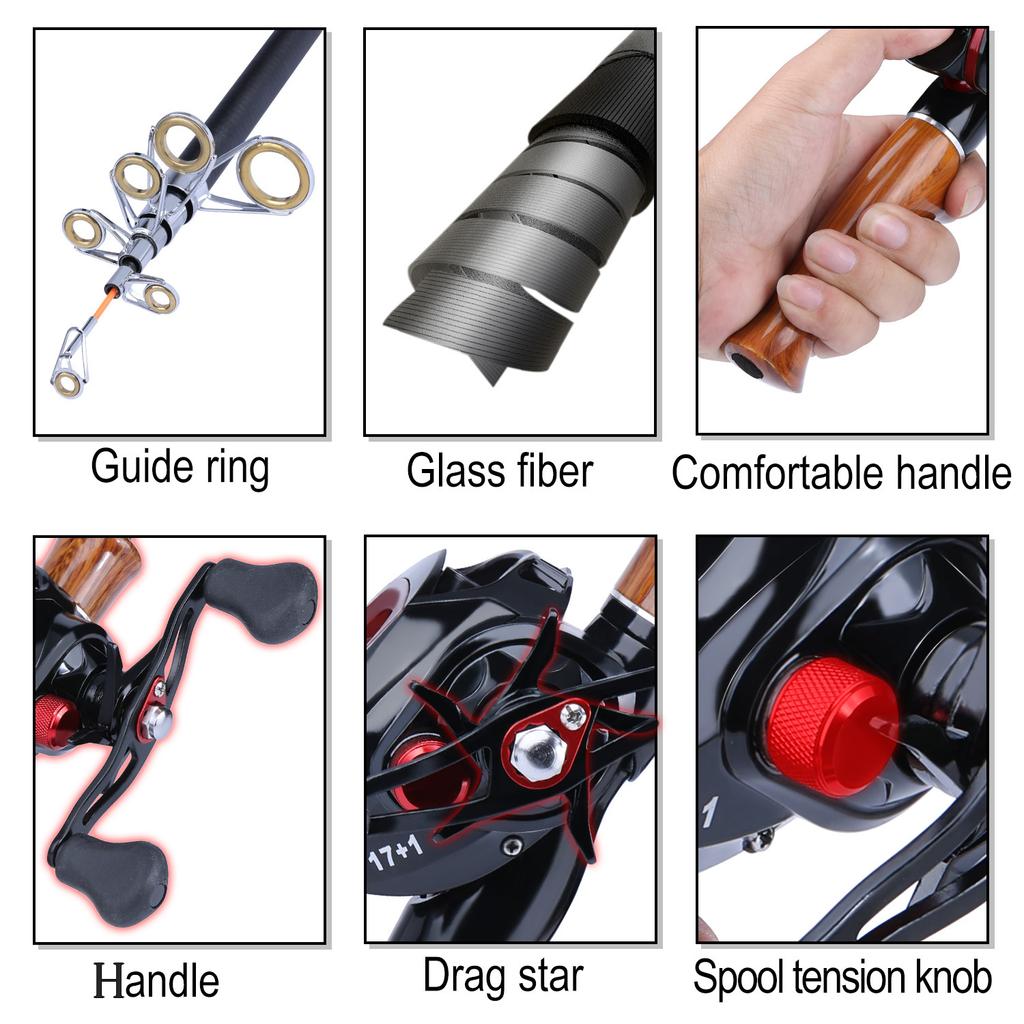 SOUGAYILANG Рыболовный спиннинг, набор удилищ с спиннинговой катушкой, катушка для заброса наживки, удочка, леска, приманка, рыболовные инструменты