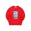 Fila X Have A Good Time Casual Letter Print Pullover Long Sleeve Round Neck Loose Sweatshirt Unisex Sweatshirt Passionate-Red F11U149204F-RD