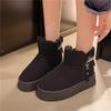 Fashion Snow Boots Women's 2025 New Winter Velvet Thickened European Station Platform Inner Heightened Cotton Shoes