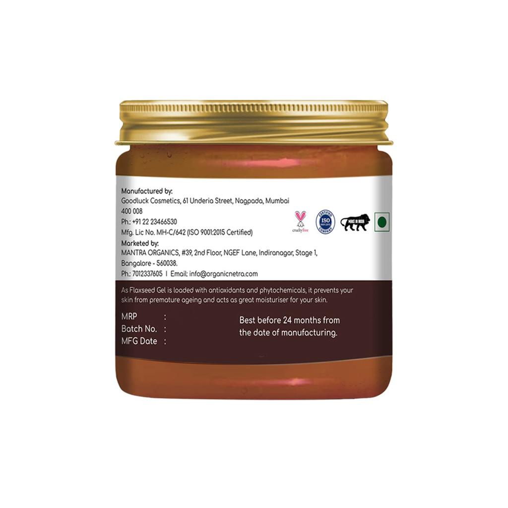 Органический гель из семян льна Netra Pure 200 г и Органическое ямайское черное касторовое масло холодного отжима Netra для роста волос - 250 мл