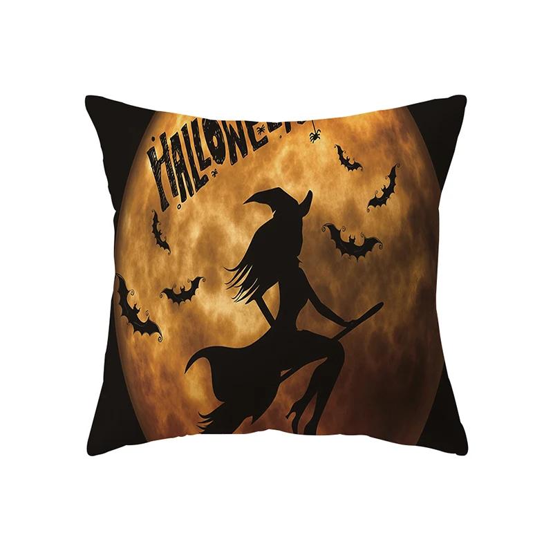 Halloween Horror Pumpkin Print Pattern Cushion Cover Home Living Room Sofa Decoration Square Pillow
