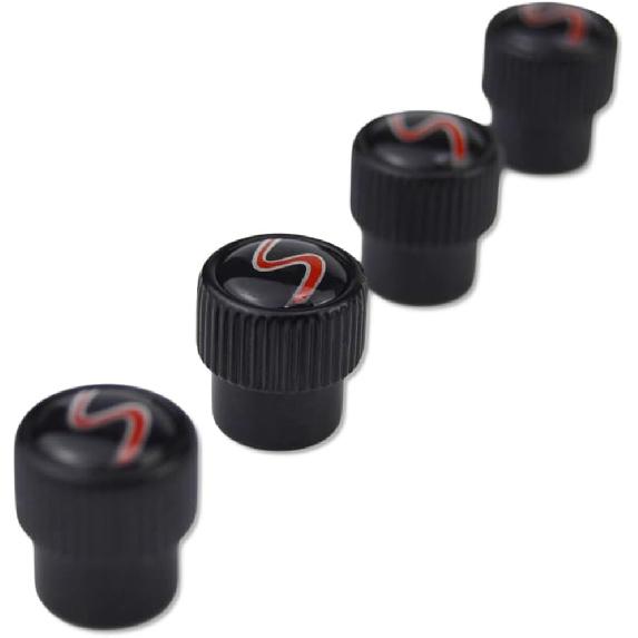 (Set of 4) S Metal Auto Tire Valve Stem Cap Cover with Resin S Emblem Covers Trim for Mini Cooper S Countryman S Clubman S JCW 36110429652