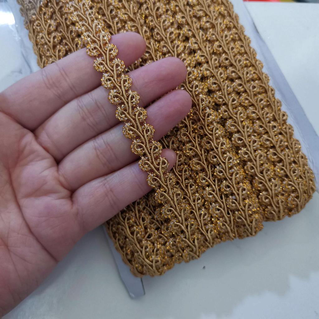 12 мм золотая и серебряная двухцветная кружевная елочка в виде сороконожки для аксессуаров одежды