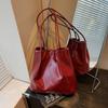 Chic Korean Style Minimalist Shoulder Bag For Women With Spacious Capacity In Black Wine Red Red And Coffee Color Great For Daily Use