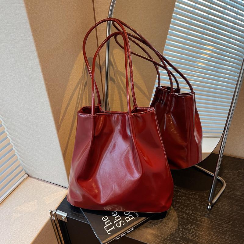 Chic Korean Style Minimalist Shoulder Bag For Women With Spacious Capacity In Black Wine Red Red And Coffee Color Great For Daily Use