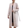 Women's 2024 Autumn/Winter Casual Long Knitted Cardigan Sweater Coat with Lace-Up Design