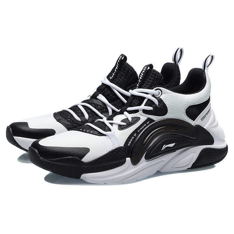 Li Ning Starfire Trendy Versatile Casual Sneakers Mid-Top Lifestyle Shoes Women Sneakers Black White AGLR018-2