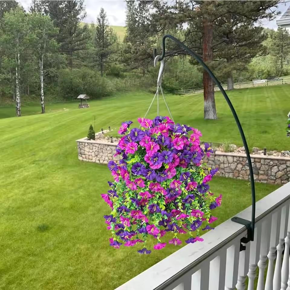 1/10PCS Artificial Morning Glory Hanging Flowers Fake Flower Outdoor Home Garden Wall Hanging Petunias Plants Wedding Decoration