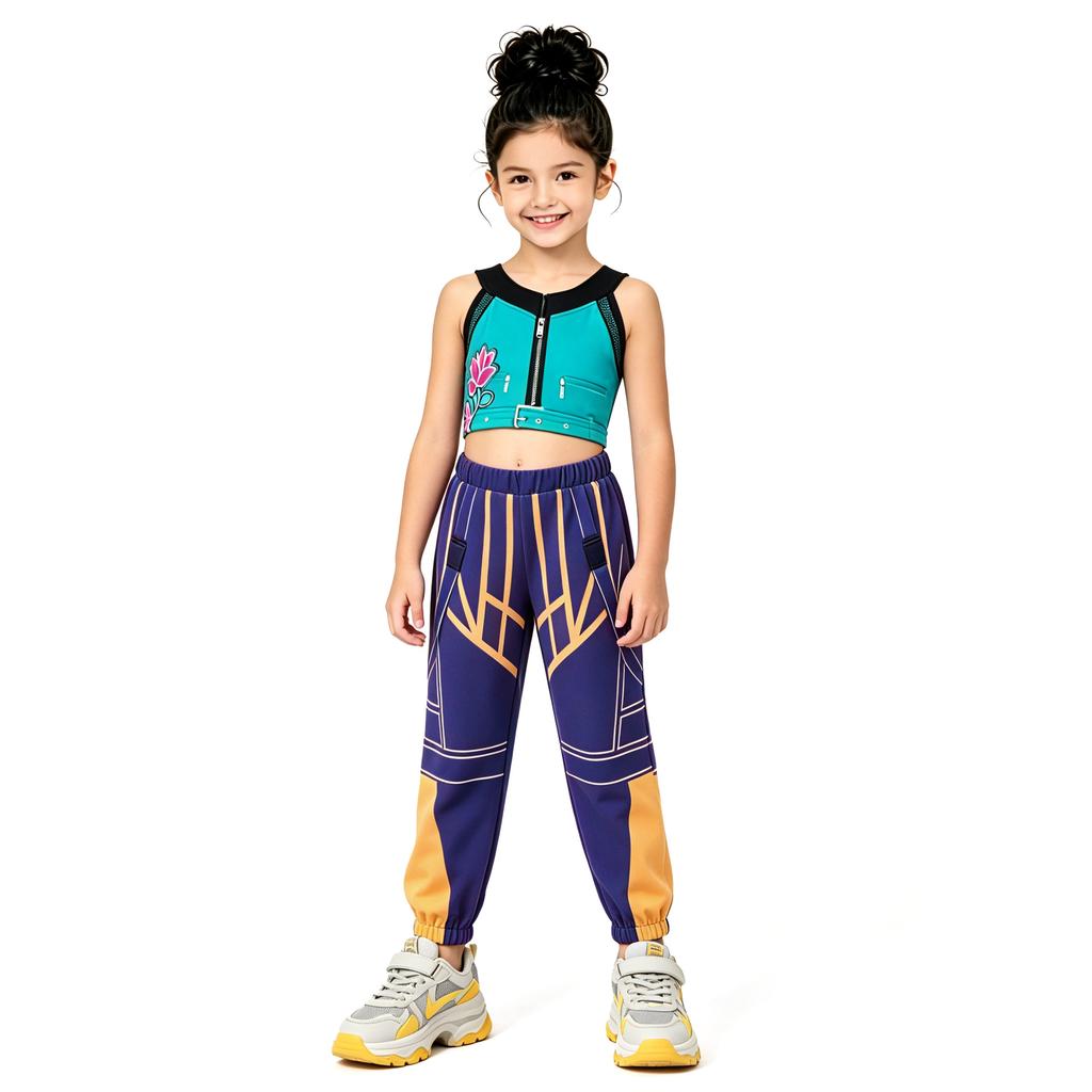 Korean witch hunter cos song costume, girls hip-hop street dance performance suit, children's catwalk dance performance suit