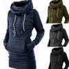 Pentagram Hooded Shirt Long Wool Sweater Women's Warm Sport Blouse