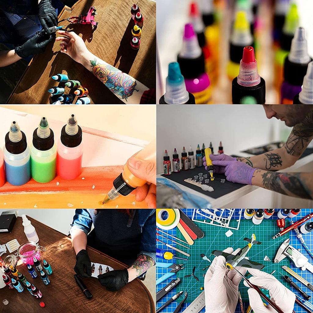 Набор из 12 120 мл пластиковых капельниц для пластиковых моделей, маленькая капельница для краски, жидкости для, и включает 6 воронок, бутылки, полупрозрачные, градуированные, краски,