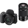 Sony Mirrorless Camera with Interchangeable Double Zoom Lens Kit SELP16502 SEL55210 and BQ ZV-E10M2 APS-C Lens, (Includes + Lenses), Windscreen,