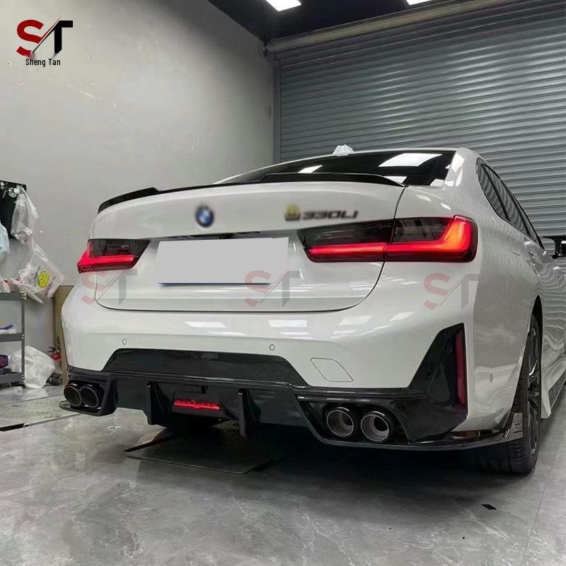 Угловые накладки на задний бампер из углеродного волокна для BMW 3 серии G20/G28 с подсветкой
