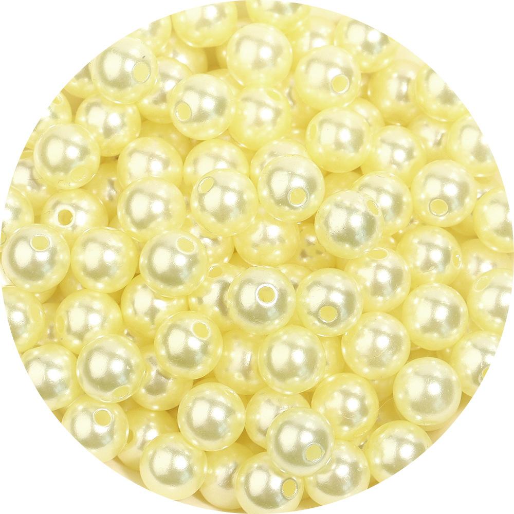 Abs Color Monochrome Straight Hole Imitation Pearl Beaded Bracelet Diy Bracelet Accessories