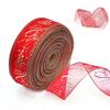 Tree Decorative Printed Christmas 2M Ribbon Red Ribbon Tree Decorative