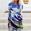 Women's T Shirt Tee Abstract Van Gogh's Starry Night Print Casual Holiday Weekend Long Sleeve Flower Round Neck Essential XS-8XL