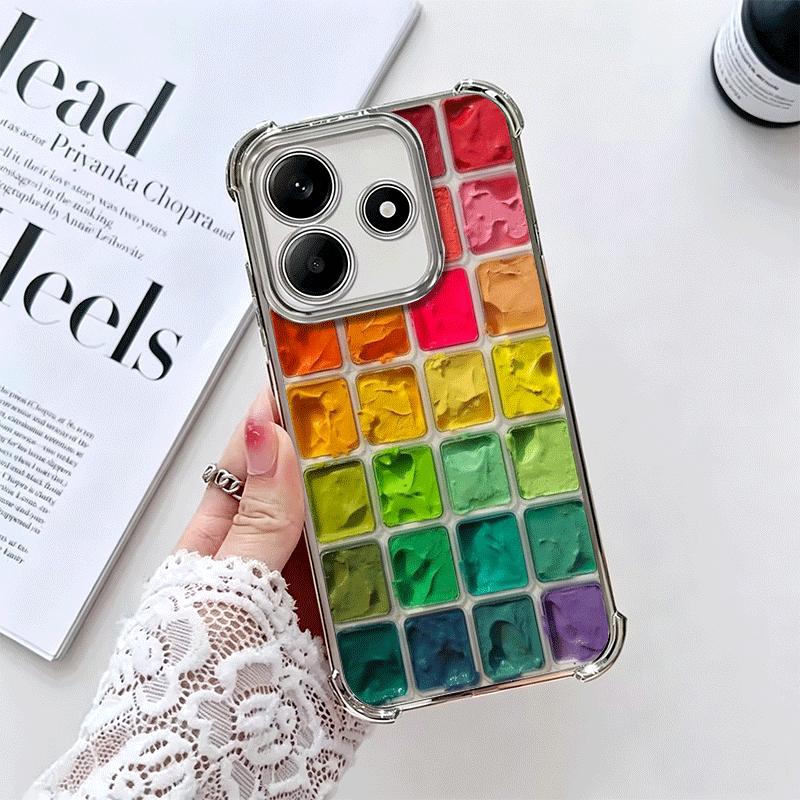 Watercolors Set Paint Palette Soft Phone Case For Xiaomi Redmi Note 14 15 Pro Plus 13 12 11S 11T 5G 10 9S 9 Plating Anti-Fall Fu