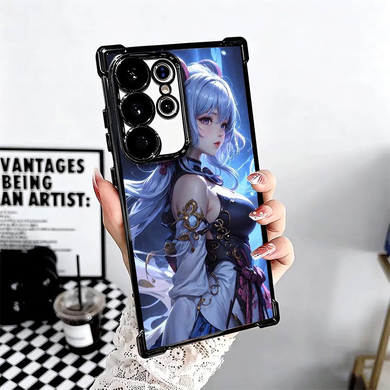 Genshin Impact Ganyu Plating Phone Case For Samsung Galaxy S24 S25 FE S26 Edge S23 Ultra S22 S21 Plus S20 Anti-Fall Airabag Cove