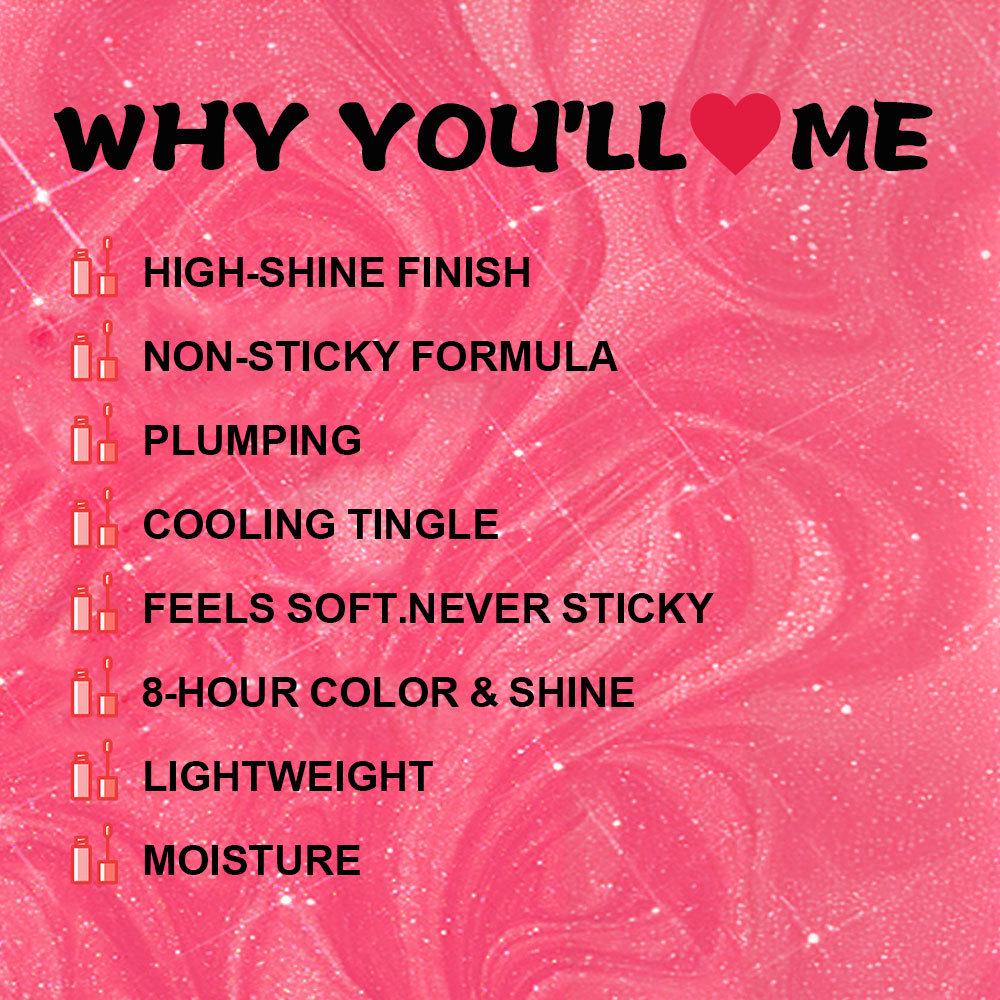 Бесцветный зеркальный блеск/желе для губ без границ - Нелипкий, стойкий, увеличивающий объем блеск.